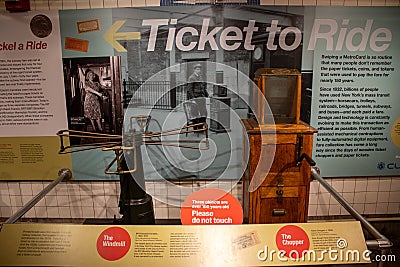 Interior of the renowned New York Transit Museum, located in the bustling city of New York Editorial Stock Photo