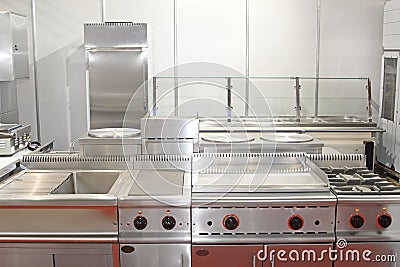 Commercial Kitchen Stock Photo