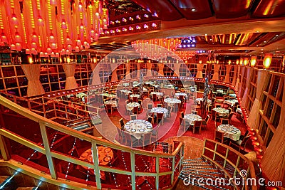 Interior restaurant cruise ship Editorial Stock Photo