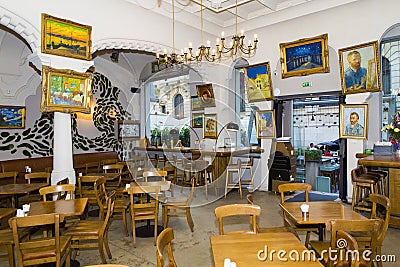 Restaurant with hotel dedicated to the Dutch artist Vincent van Gogh Stock Photo