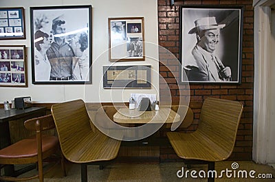 Interior of restaurant in Mount Airy, North Carolina, the town featured in ï¿½Mayberry RFDï¿½ and home of Andy Griffith Editorial Stock Photo