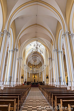 Interior Roman Catholic Cathedral of the Immaculate Conception o Editorial Stock Photo