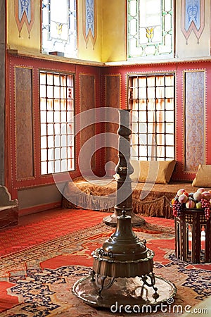 Interior of room in Harem of Khan's Palace, Crimea Editorial Stock Photo