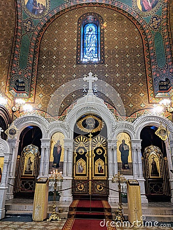 Interior of a russian church in Geneve, Switzerland Stock Photo