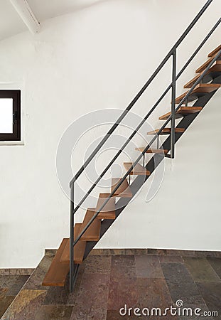 Interior rustic house, stairs Stock Photo