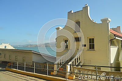 Interior 1930s Buildings Inside The Alcatraz Jail In San Francisco. Travel Holidays Arquitecture Stock Photo