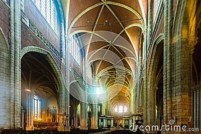 Interior of Saint Bavo Cathedral, Ghent, Belgium Editorial Stock Photo