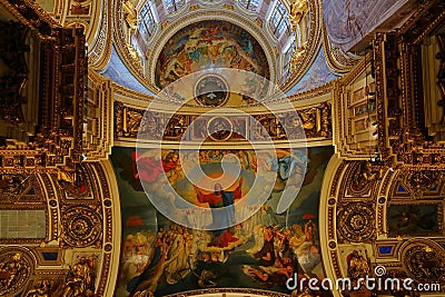 Interior of the Saint Isaac`s Cathedral , Editorial Stock Photo