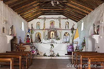 Interior of Saint Lucas Church, Toconao, Chile Stock Photo