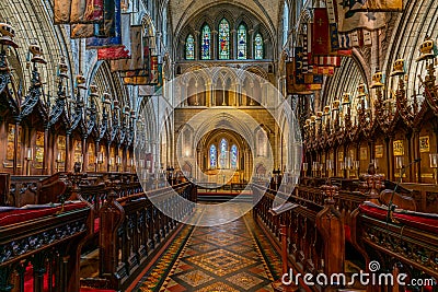 Interior of Saint Patrick Cathedral in Dublin, Ireland Editorial Stock Photo