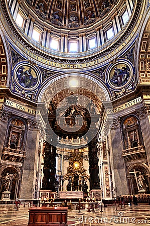 Interior of the Saint Peter, Rome Editorial Stock Photo