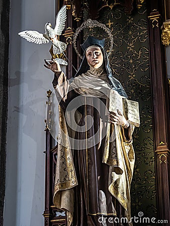 Interior of San Juan Bautista Church at Arucas, Gran Canaria Island, Canary Islands, Spain Editorial Stock Photo