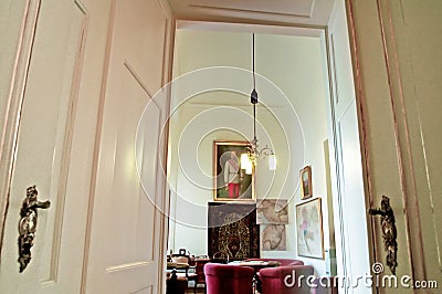 Interior of Schonbrunn Palace, a former imperial summer residence Editorial Stock Photo