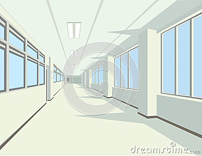 Interior of school or college hall. Vector Illustration