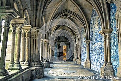 Interior of Se Cathedral in Porto city in Portugal. Editorial Stock Photo