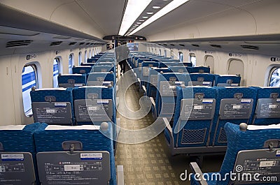 Interior of the shinkanzen train Editorial Stock Photo