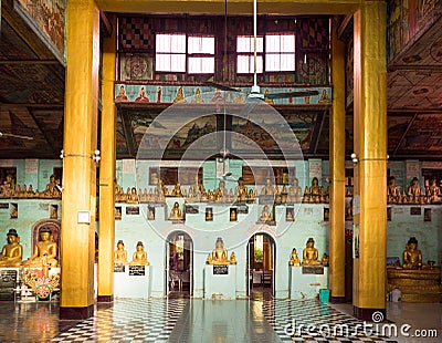 Interior of the Shite-thaung Temple in Mrauk-U, Myanmar Stock Photo