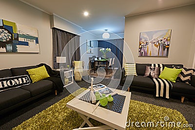 Interior shot of a cosy living room Editorial Stock Photo