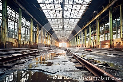 interior shot of empty glass factory Stock Photo