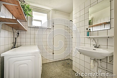 shower room and laundy at home Stock Photo