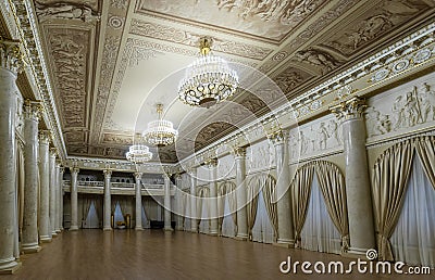 Interior of Shuvalov Palace now housing the Faberge Museum in Saint Petersburg, Russia Editorial Stock Photo