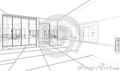 Interior sketch. Vector Vector Illustration