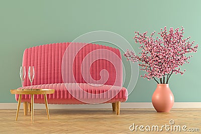 Interior with sofa rendering Stock Photo