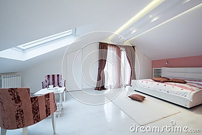 Interior of a specious bedroom Stock Photo