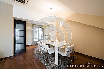 Interior of a specious dining room Stock Photo