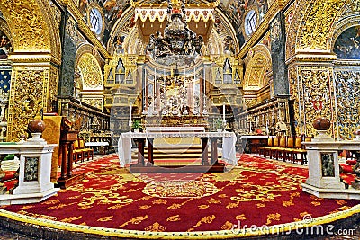 St John`s Co-Cathedral, Valletta, Malta Editorial Stock Photo