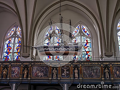 The interior of the St Jurgen church at Juergensby in Flensburg, Germany Stock Photo
