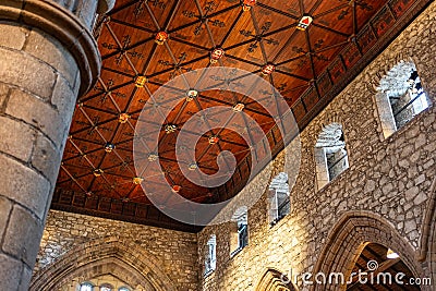 Interior of St Machar's Cathedral in wooden ceilings and medieval decoration, Aberdeen, Scotland. Stock Photo