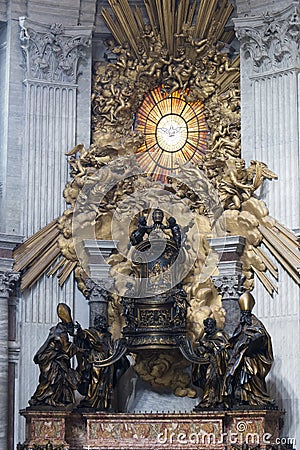 Interior of St. Peter s Basilica, Vatican, Rome Editorial Stock Photo