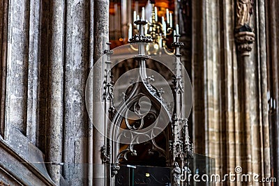 Interior of St. Stephen Cathedral Stephansdom in Stephansplatz in Vienna Austria Editorial Stock Photo