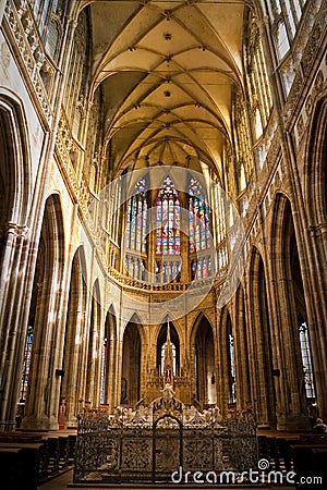 Interior of St. Vitus Cathedral Editorial Stock Photo