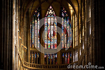 Interior of St. Vitus Cathedral Editorial Stock Photo