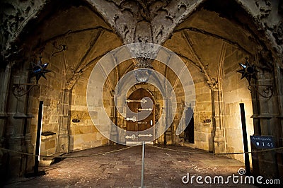 Interior of St. Vitus Cathedral in Prague Editorial Stock Photo