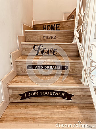 Wooden stairs Stock Photo