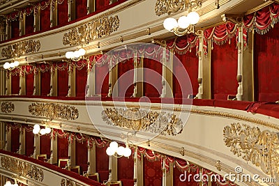 Interior stalls, la scala in milan, milan, italy Stock Photo