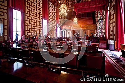 Interior of Stockholm City Hall. City Hall is the building of the Municipal Council Editorial Stock Photo