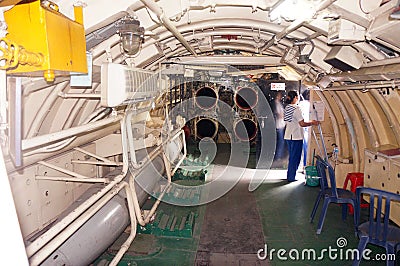 Interior of submarine Editorial Stock Photo