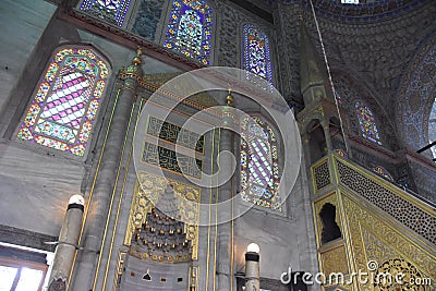 Sultanahmet Mosque interior Blue Mosque Ä°stanbul Editorial Stock Photo