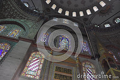 Sultanahmet Mosque interior Blue Mosque Ä°stanbul Editorial Stock Photo