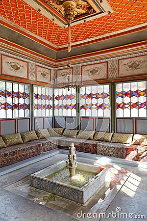 Interior of Summer Room in Khan's Palace, Crimea Editorial Stock Photo