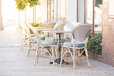 Interior of a summer terrace of restaurant Stock Photo