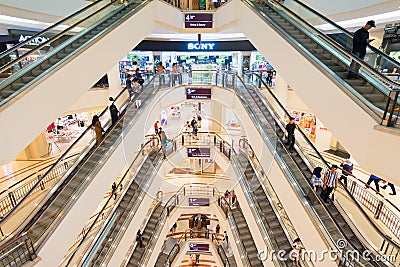 The interior of Suria KLCC shopping mall Editorial Stock Photo
