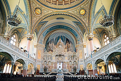 Interior of Szeged Synagogue in Szeged, Hungary Editorial Stock Photo