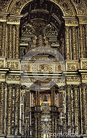 Interior of SÃ£o Francisco church, Salvador, Brazil. Editorial Stock Photo