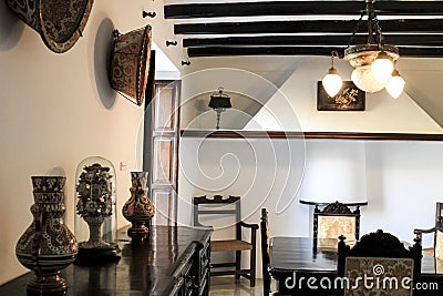 Interior of a traditional Spanish house in Guadalest Editorial Stock Photo