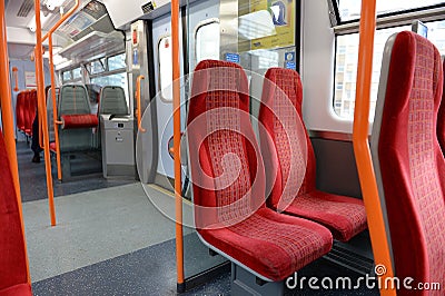 Interior of a train carriage Stock Photo